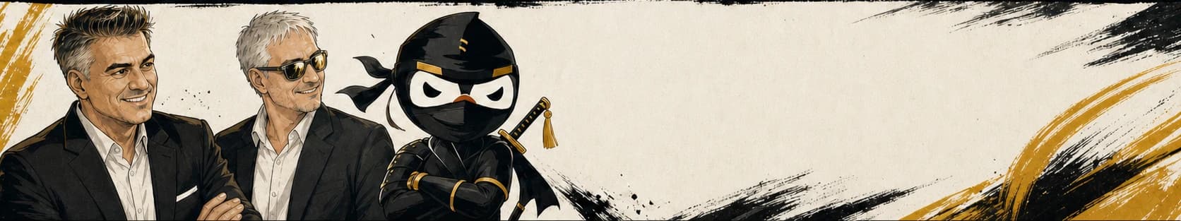 Anime storyboard panel: Viktor and Mariusz stand with Kinju